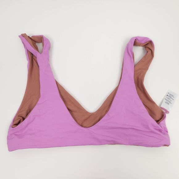 L*Space Bikini Set Breakers Bottom One Wave Top in Purple Brown Reversible XL - Picture 3 of 8